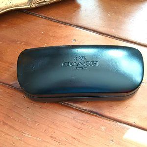 Coach Leather Clamshell Sunglass Case Black Hard Shell Eyeglasses